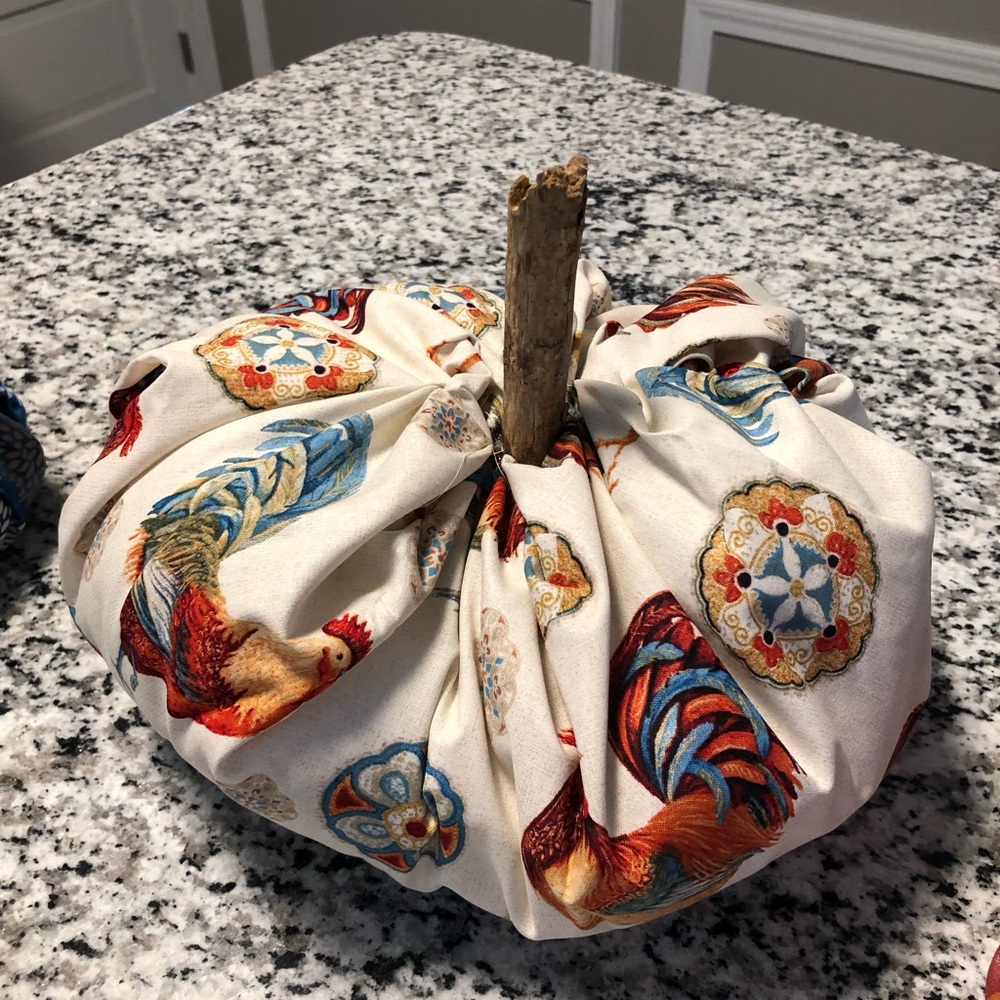 Large farmhouse fabric pumpkin